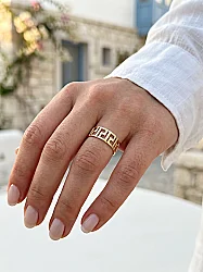 14 Ayar Altın Kalın Grek Model Yüzük - 1