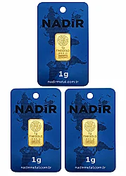 3 Adet 1 Gram 24 Ayar 995 Külçe Altın – Sertifikalı - 1