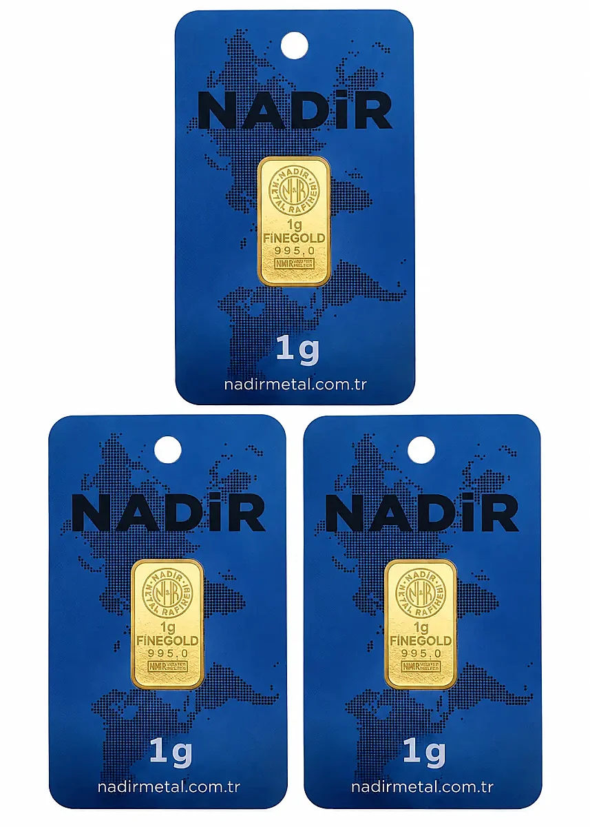 3 Adet 1 Gram 24 Ayar 995 Külçe Altın – Sertifikalı