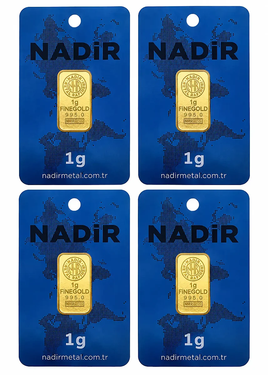 4 Adet 1 Gram 24 Ayar 995 Külçe Altın – Sertifikalı