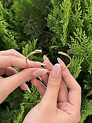 Altın Düz Ajda Model Kelepçe - 2