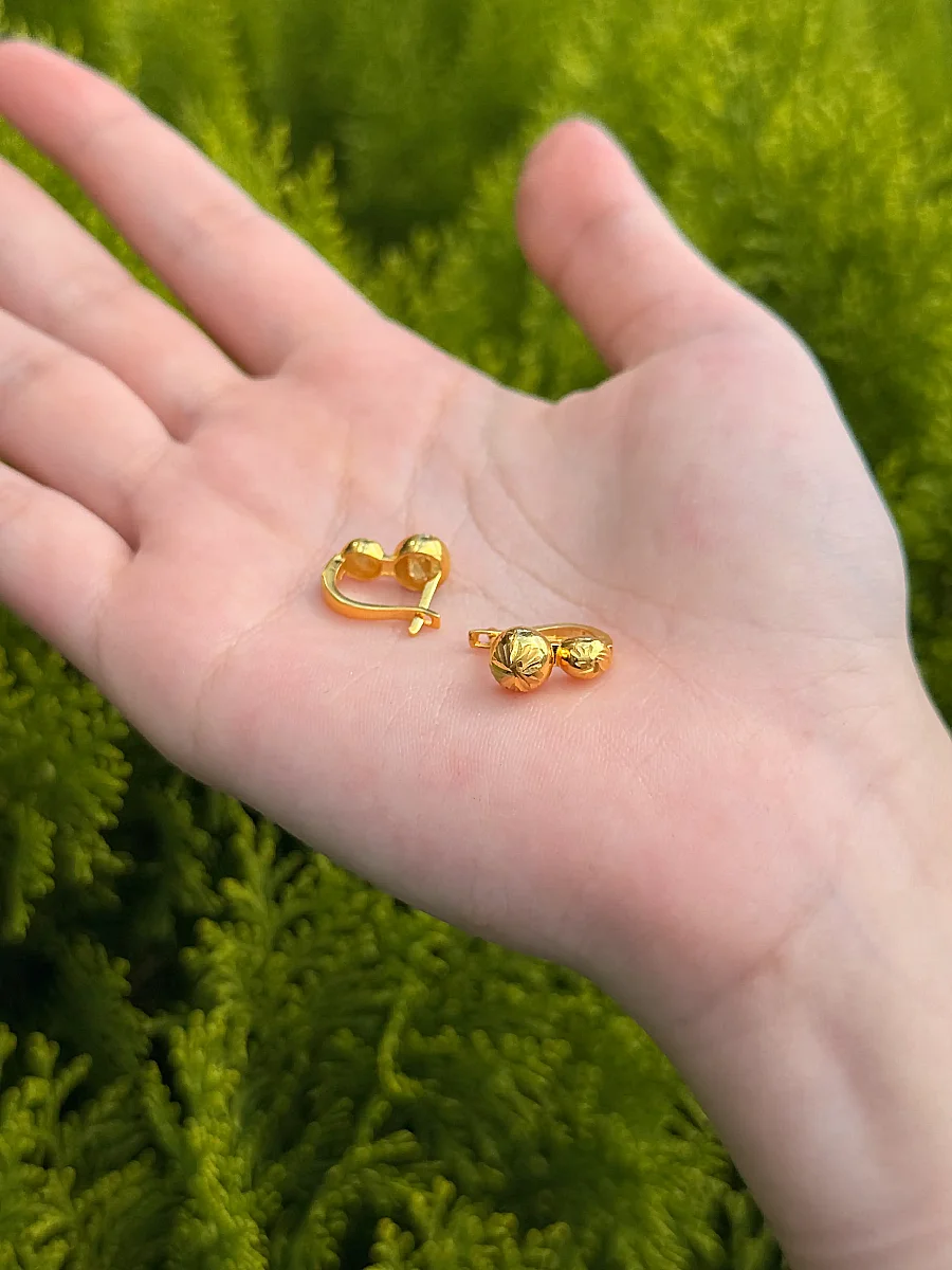 8 Ayar Altın Geometrik Küpe (2)