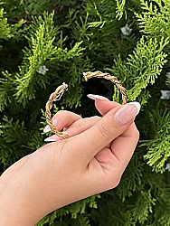 Altın Nokta Desenli Çift Burgu Model Kelepçe - 2