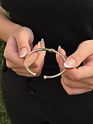 Altın Taşlı Model Kelepçe - 2