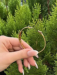 Altın Trabzon Desenli Kaburga Model Kelepçe - 2