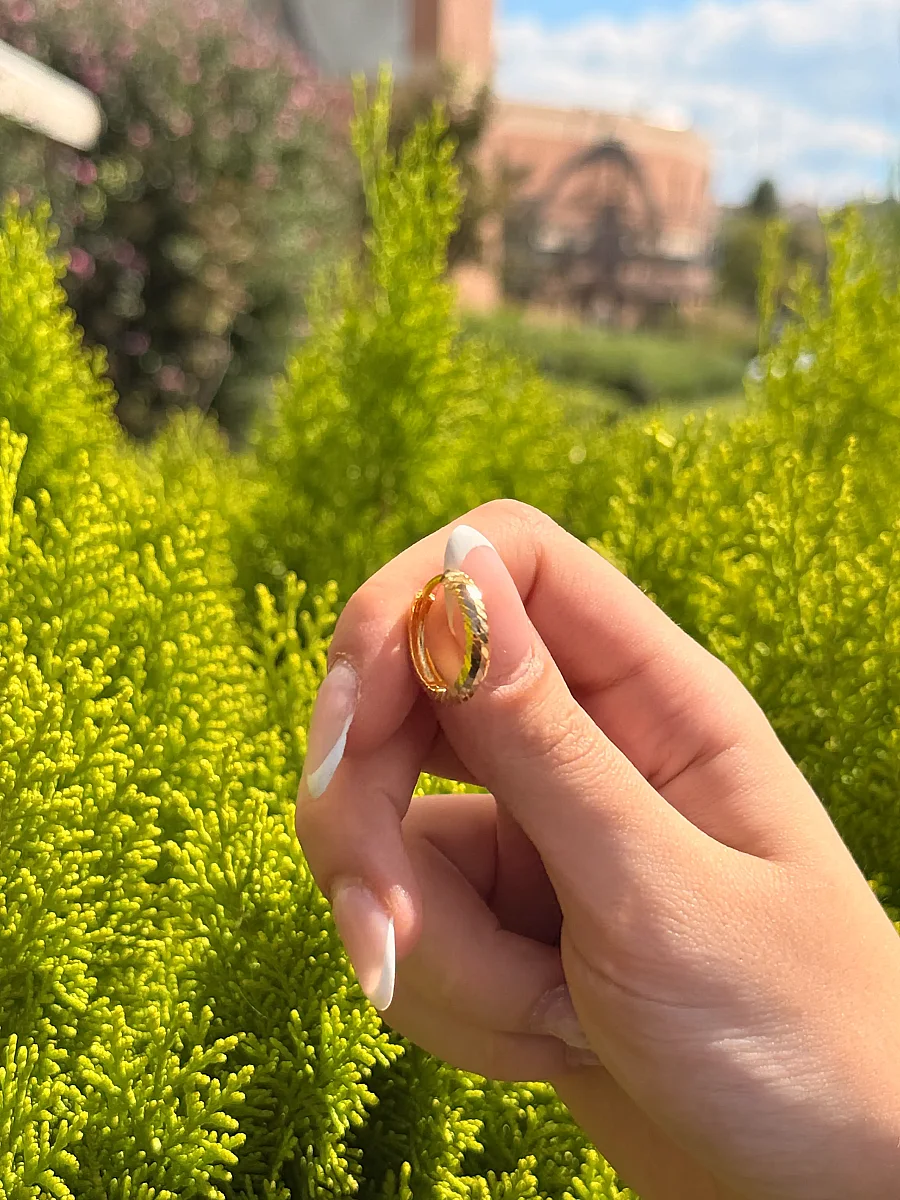 8 Ayar Altın Başak Halka Küpe