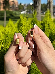 8 Ayar Altın Külçe Küpe Model - 2